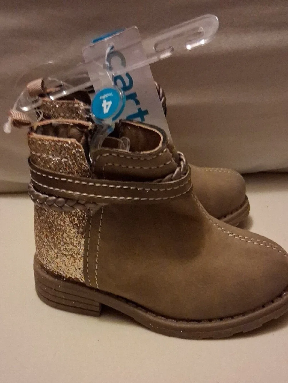Carter's Glitter Ankle Boots - Gold/Brown